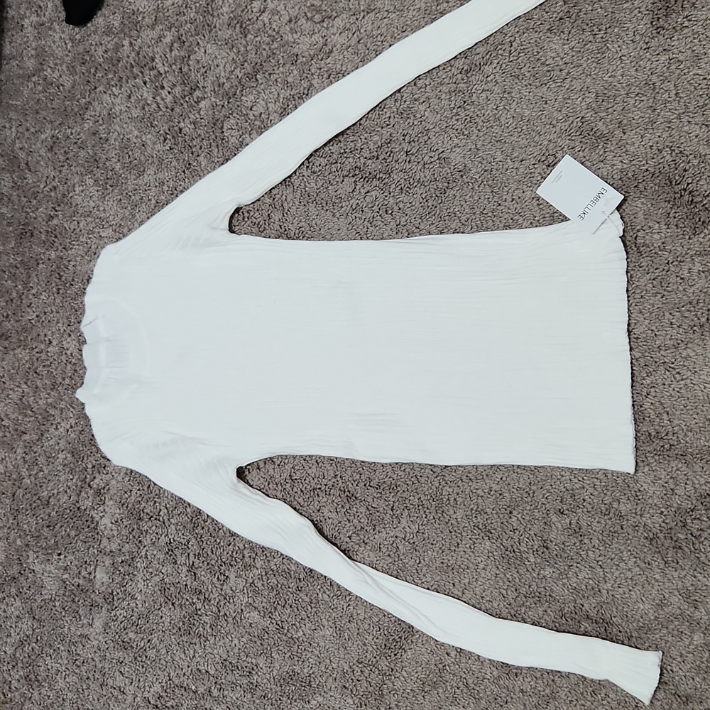 Ribbed white sweater size small